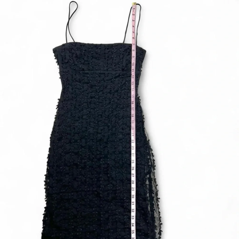 Betsey Johnson Black Textured Midi Slip Dress - Picture 7 of 7